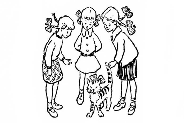 Тест времен СССР: Сможете ли вы понять за 30 секунд, кому из девочек принадлежит кот.