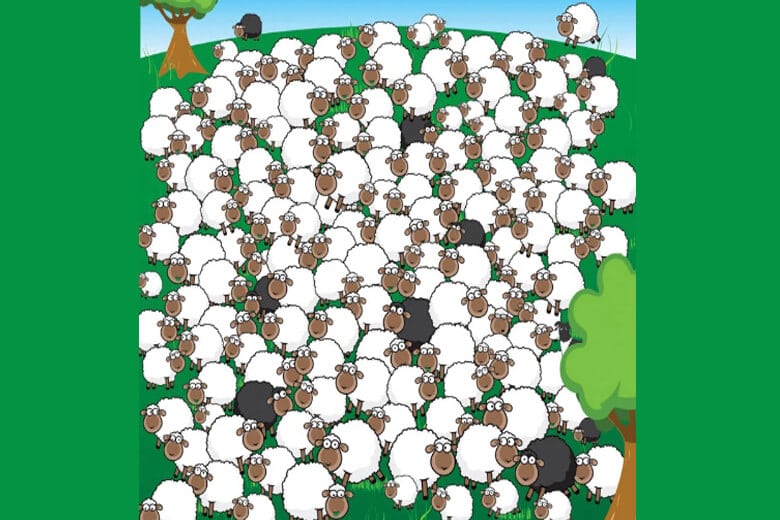 Тест: Найдите на иллюстрации овечку которая спит.